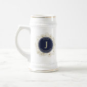 Navy Blue Monogram Bruidsjonkers Bierpul (Links)