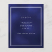 Navy blue monogram budget wedding Save the Date  Flyer (Achterkant)