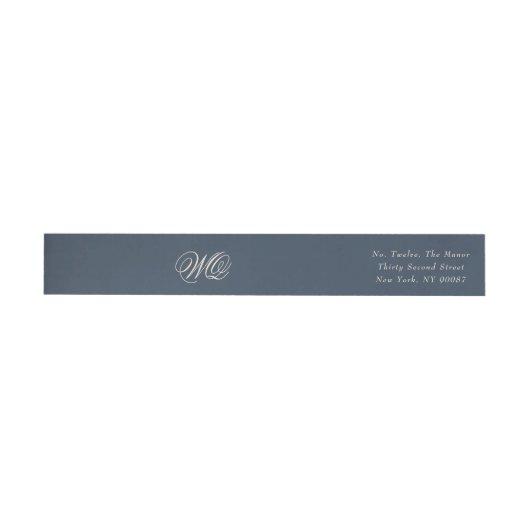 Navy Blue Monogram Classic Elegant Huwelijk (Individueel)