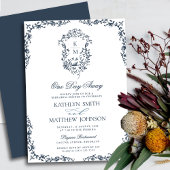 Navy Blue Monogram Crest op een dag afstand Kaart