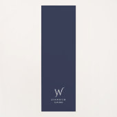 Navy Blue Monogram en naam Yoga Mat (Voorkant)