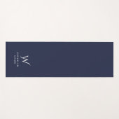 Navy Blue Monogram en naam Yoga Mat (Voorkant (horizontaal))