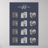 Navy Blue Monogram Fotosessiediagram Poster (Voorkant)