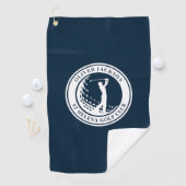 Navy Blue Monogram Golfer Swing Golfhanddoek (Insitu)