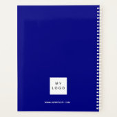Navy blue monogram initiaal zakelijk 2027 planner (Achterkant)