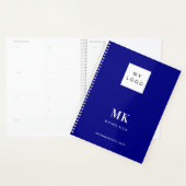 Navy blue monogram initiaal zakelijk 2027 planner (Display)