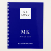 Navy blue monogram initiaal zakelijk 2027 planner (Voorkant)