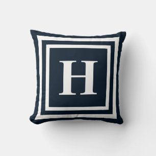 Navy Blue Monogram Kussen