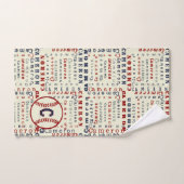 Navy Blue Monogram Naam Gifts for Kids Baseball Bad Handdoek (Handdoek)