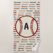 Navy Blue Monogram Naam Gifts for Kids baseball Strandlaken (Voorkant)