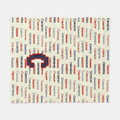 Navy Blue Monogram Naam Gifts for Kids Bedding Fleece Deken (Voorkant (Horizontaal))