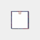 Navy Blue Monogram Naam Gifts Kinder boys baseball Post-it® Notes (Voorkant)