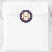 Navy Blue Monogram Naam Gifts Kinder boys baseball Ronde Sticker (Tas)