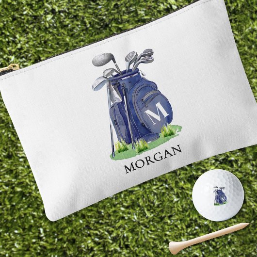 Navy Blue Monogram Naam Golf Etui