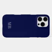 Navy Blue Monogram Naam initialen iPhone Hoesje (Achterkant horizontaal)