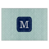 Navy Blue Monogram op Mint Background Snijplank (Voorkant)