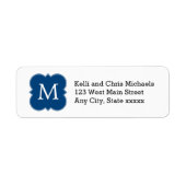  Navy Blue Monogram Return Address Labels (Voorkant)