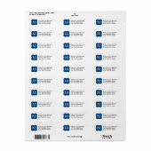 Navy Blue Monogram Return Address Labels (Full Sheet)