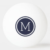 Navy Blue Monogram, speciaal gepersonaliseerd ping Pingpongbal (Voorkant)