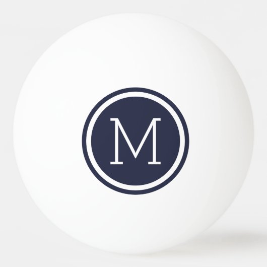 Navy Blue Monogram, speciaal gepersonaliseerd ping Pingpongbal (Voorkant)