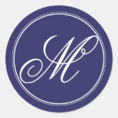 Navy Blue Monogram Stickers (Voorkant)