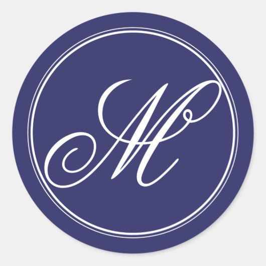 Navy Blue Monogram Stickers (Voorkant)