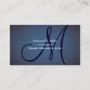 Navy blue monogram visitekaartje