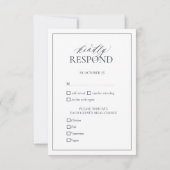 Navy Blue Monogram Wedding RSVP-kaart RSVP Kaartje (Achterkant)
