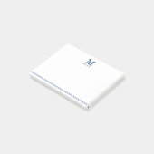Navy Blue Monogrammed Familienaam Twee Lijnlijnen Post-it® Notes (Schuin)