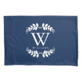 Navy Blue Monogrammed Kussensloop (Voorkant)