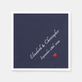 Navy Blue Monogrammed Wedding Party Cocktail Servet (Voorkant)