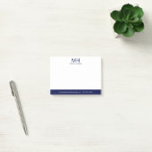 Navy Blue Monogrammering voor Heren Post-it® Notes (Kantoor)