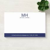 Navy Blue Monogrammering voor Heren Post-it® Notes (Kantoor)
