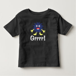 Navy Blue Monster - Peuter fijne jersey T-shirt