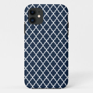 Navy Blue Moroccan Pattern Mod iPhone 5 Hoesje