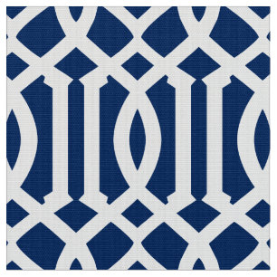Navy Blue Moroccan Pattern Stof