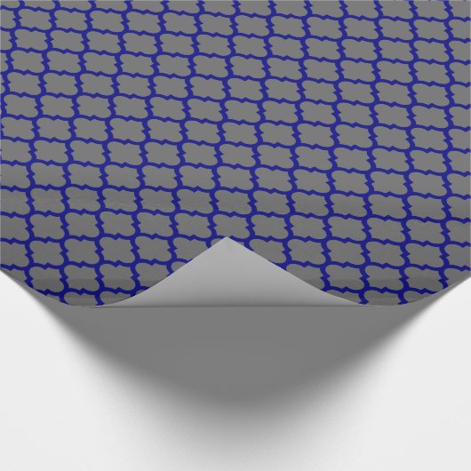 Navy Blue Moroccan Quatrefoil Pattern #5 Cadeaupapier (Hoek)
