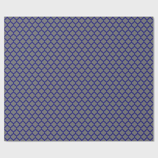 Navy Blue Moroccan Quatrefoil Pattern #5 Cadeaupapier (Vlak)