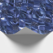 Navy Blue Moroccan Quatrefoil Pattern Cadeaupapier (Hoek)