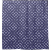 Navy Blue Moroccan Quatrefoil Pattern Douchegordijn (Voorkant)