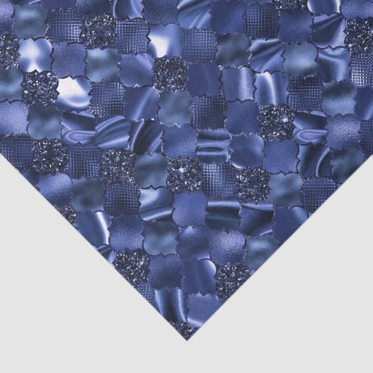 Navy Blue Moroccan Quatrefoil Pattern Tissuepapier (Detail)