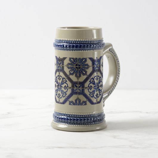 “Navy Blue Mosaic”  Bierpul (Voorkant rechts)