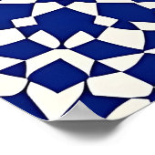 Navy Blue Mosaic Geometric Pattern Poster (Hoek)