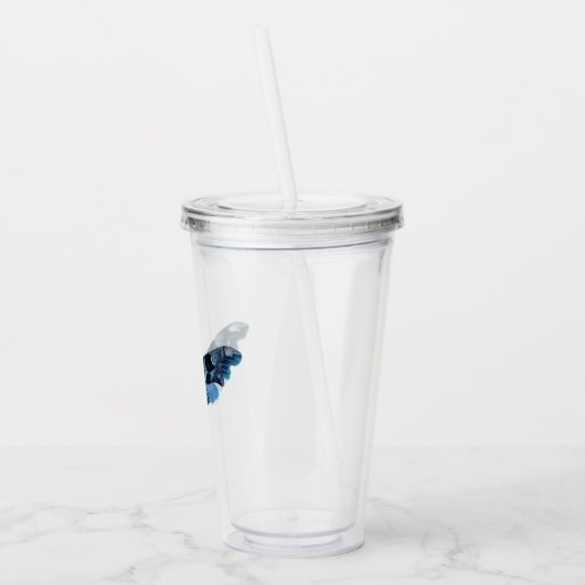 Navy Blue Moth Acryl Drinkbeker (Links)