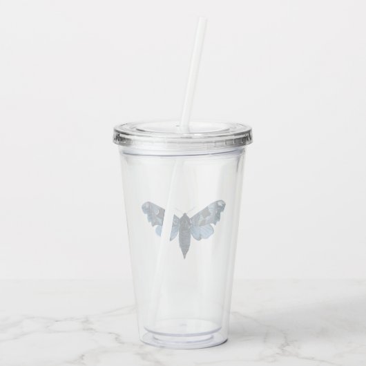 Navy Blue Moth Acryl Drinkbeker (Achterkant)