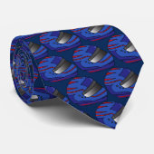 Navy Blue Motorbike Motorcyclist Cool Patterned Stropdas (Opgerold)