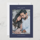 Navy Blue Mountains Outdoor Pine Tree Bruiloft Kaart (Achterkant)