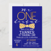 Navy Blue Mr. Een prachtige verjaardag uitnodiging (Voorkant)
