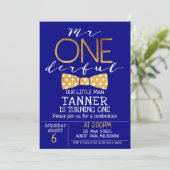 Navy Blue Mr. Een prachtige verjaardag uitnodiging (Staand voorkant)