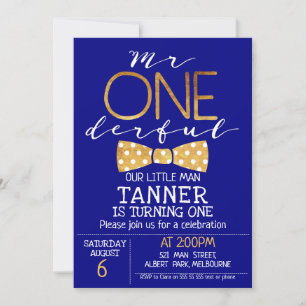 Navy Blue Mr. Een prachtige verjaardag uitnodiging